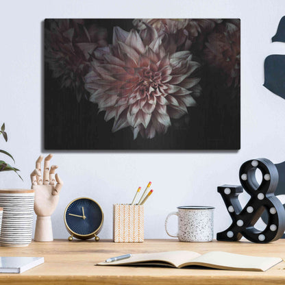 Luxe Metal Art 'Peach Dahlias' by Elise Catterall, Metal Wall Art,16x12