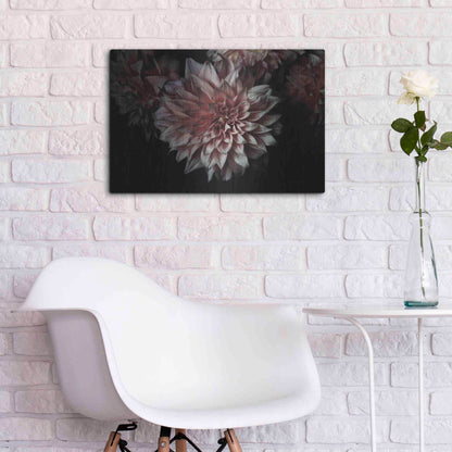 Luxe Metal Art 'Peach Dahlias' by Elise Catterall, Metal Wall Art,24x16