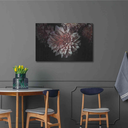 Luxe Metal Art 'Peach Dahlias' by Elise Catterall, Metal Wall Art,36x24