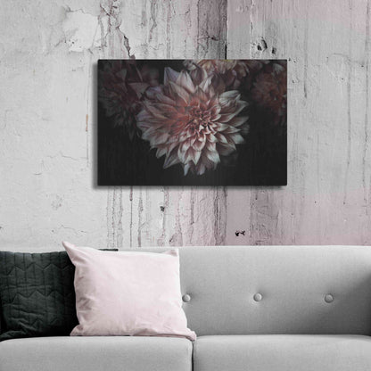 Luxe Metal Art 'Peach Dahlias' by Elise Catterall, Metal Wall Art,36x24