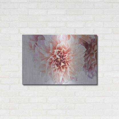 Luxe Metal Art 'Peach Dahlias Light' by Elise Catterall, Metal Wall Art,36x24