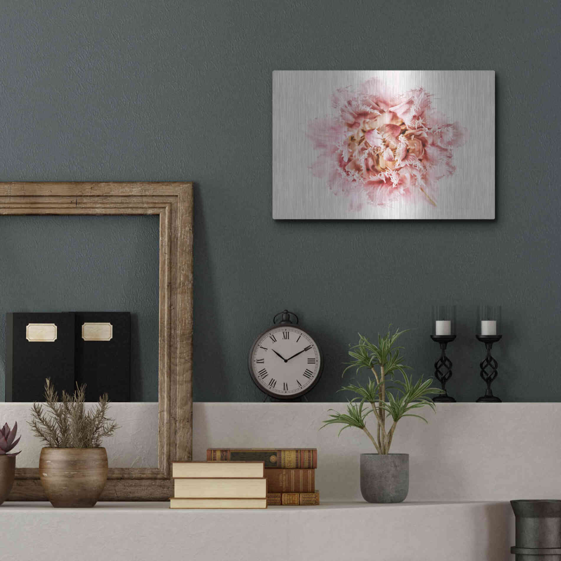 Luxe Metal Art 'Pink Fringed Tulip' by Elise Catterall, Metal Wall Art,16x12