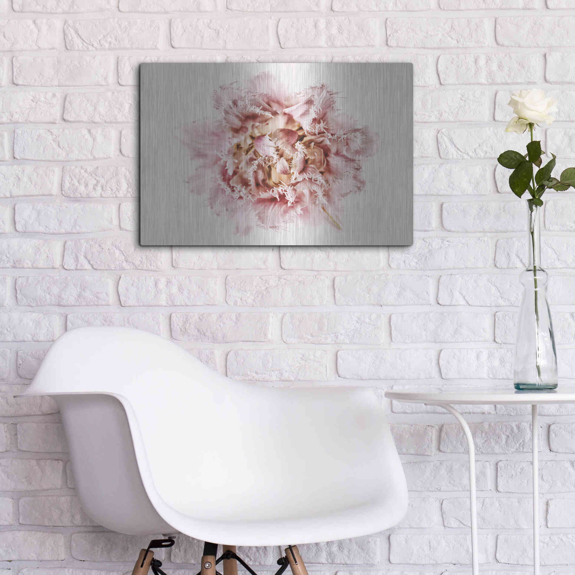 Luxe Metal Art 'Pink Fringed Tulip' by Elise Catterall, Metal Wall Art,24x16