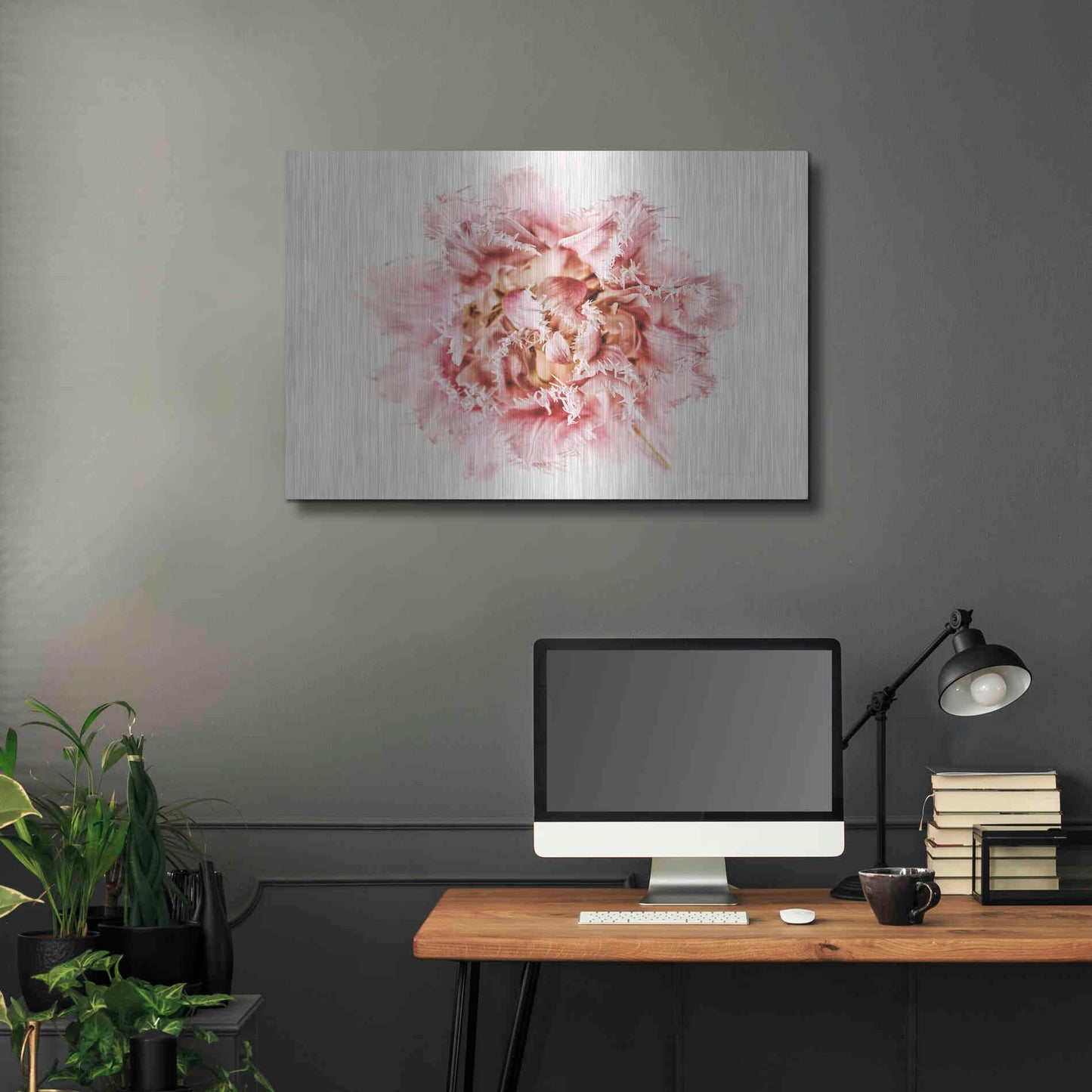 Luxe Metal Art 'Pink Fringed Tulip' by Elise Catterall, Metal Wall Art,36x24