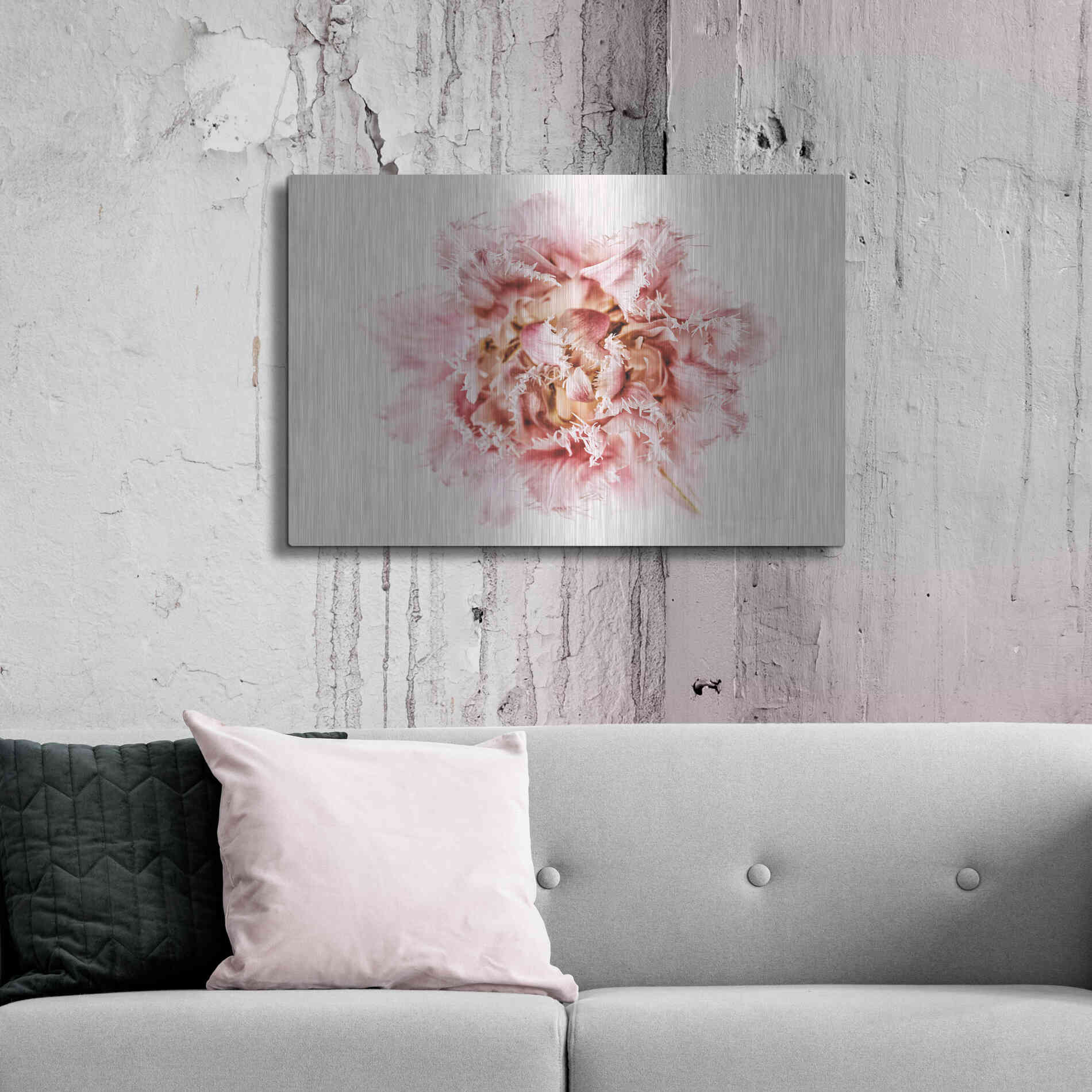 Luxe Metal Art 'Pink Fringed Tulip' by Elise Catterall, Metal Wall Art,36x24