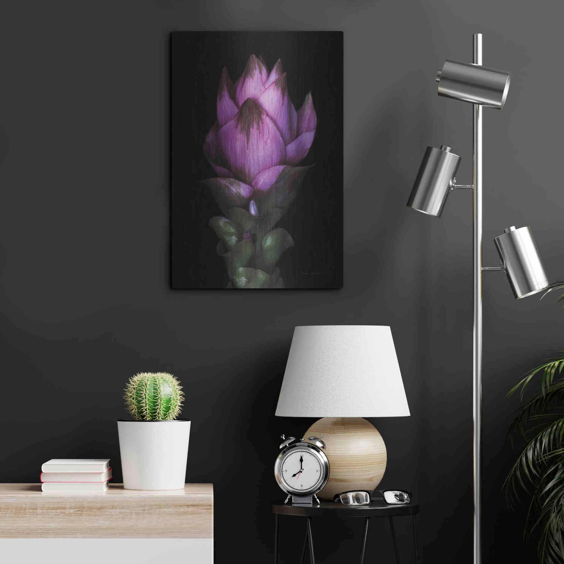 Luxe Metal Art 'Siam Tulip' by Elise Catterall, Metal Wall Art,16x24