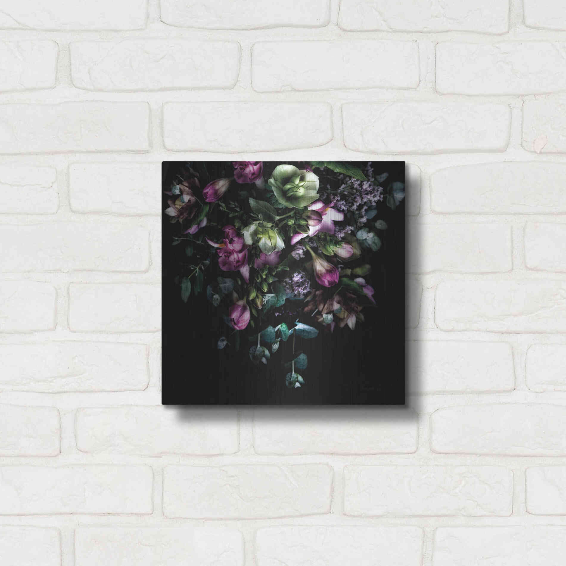 Luxe Metal Art 'Hellebores Bouquet' by Elise Catterall, Metal Wall Art,12x12