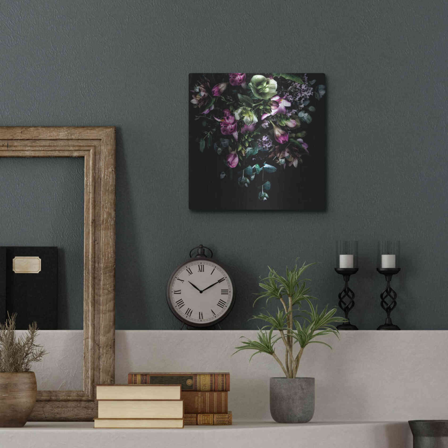 Luxe Metal Art 'Hellebores Bouquet' by Elise Catterall, Metal Wall Art,12x12