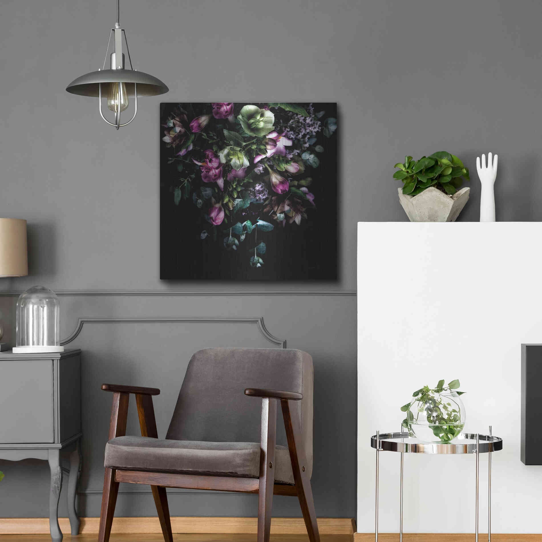 Luxe Metal Art 'Hellebores Bouquet' by Elise Catterall, Metal Wall Art,24x24