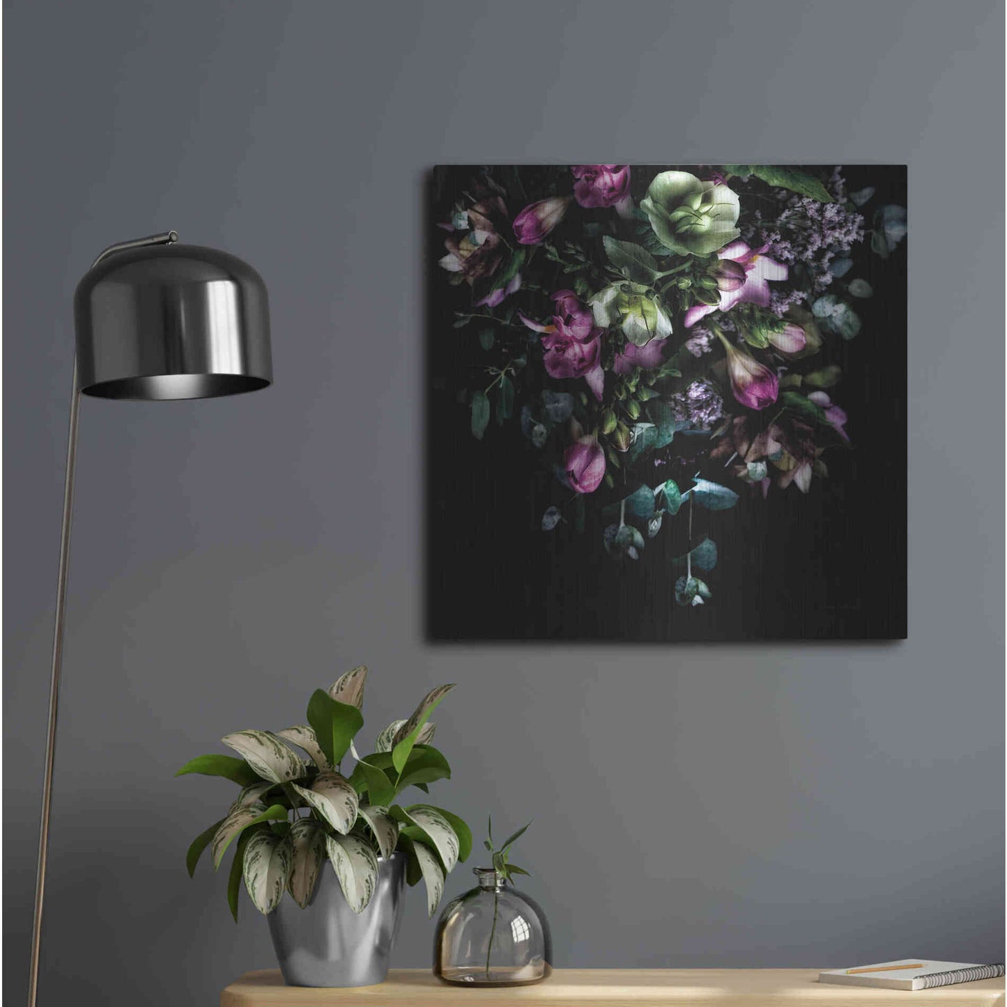 Luxe Metal Art 'Hellebores Bouquet' by Elise Catterall, Metal Wall Art,24x24