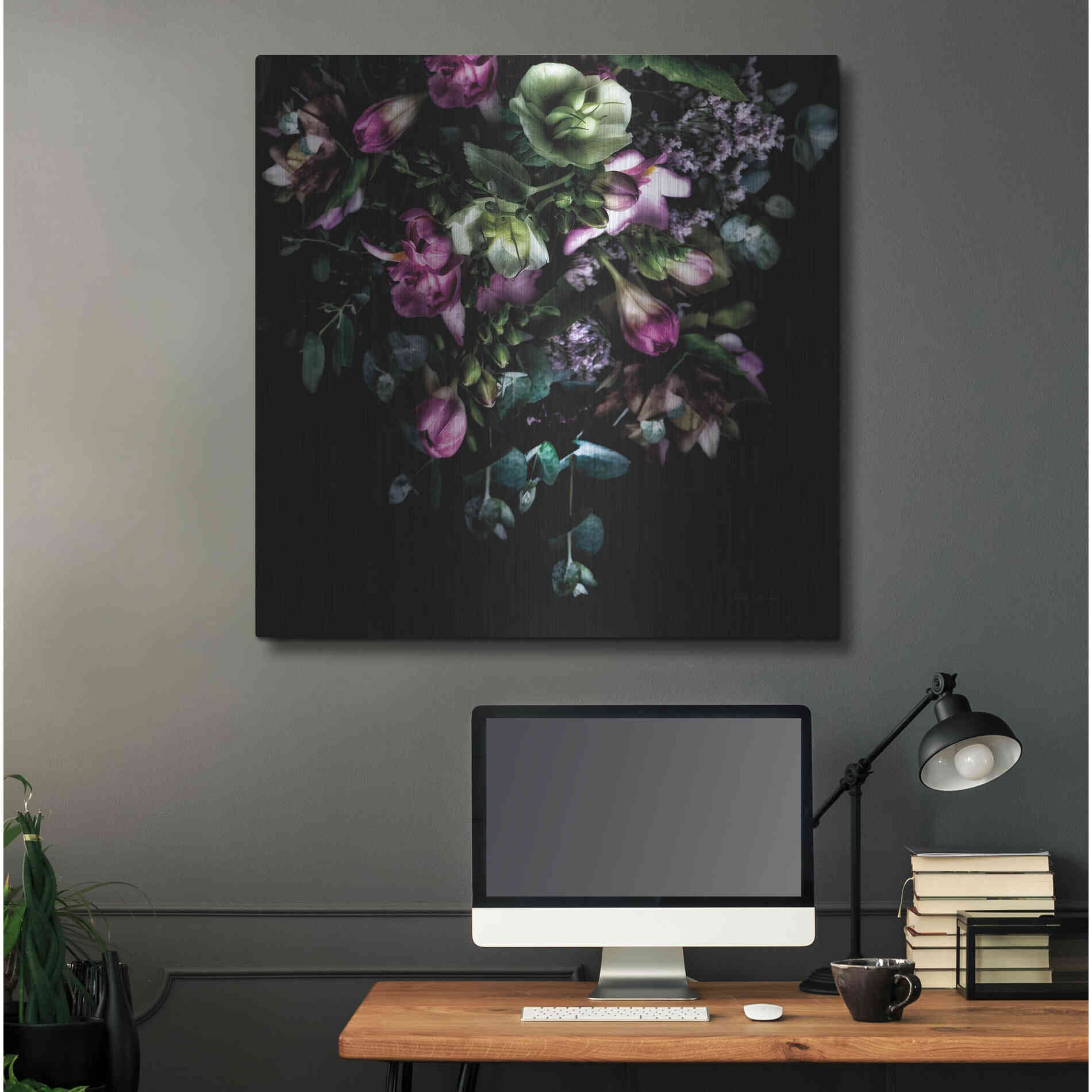 Luxe Metal Art 'Hellebores Bouquet' by Elise Catterall, Metal Wall Art,36x36