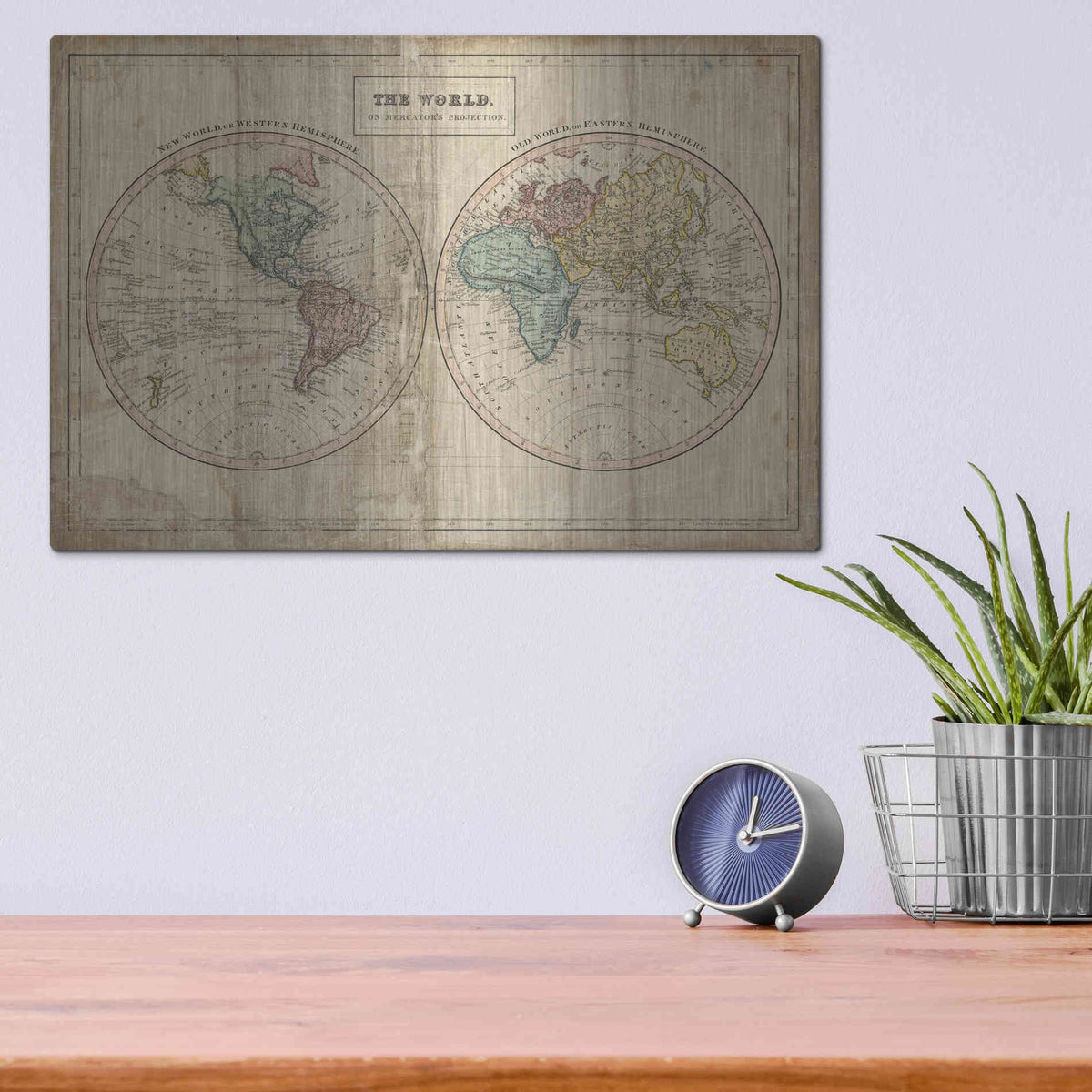 Luxe Metal Art 'Old World Eastern Western' by Wild Apple Portfolio, Metal Wall Art,16x12