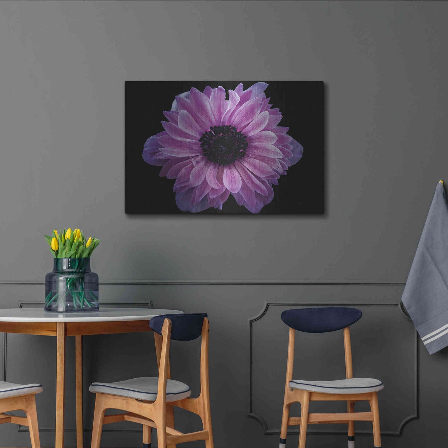 Luxe Metal Art 'Purple Anemone' by Elise Catterall, Metal Wall Art,36x24