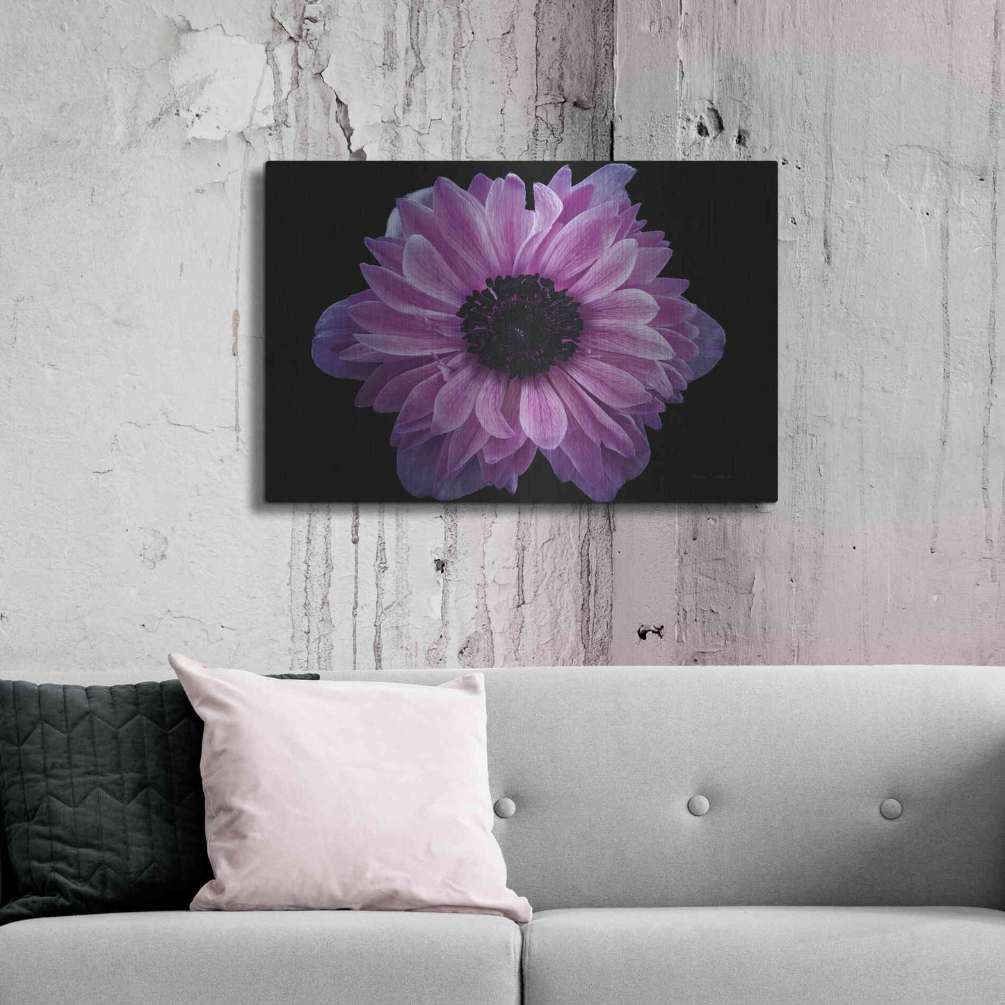 Luxe Metal Art 'Purple Anemone' by Elise Catterall, Metal Wall Art,36x24