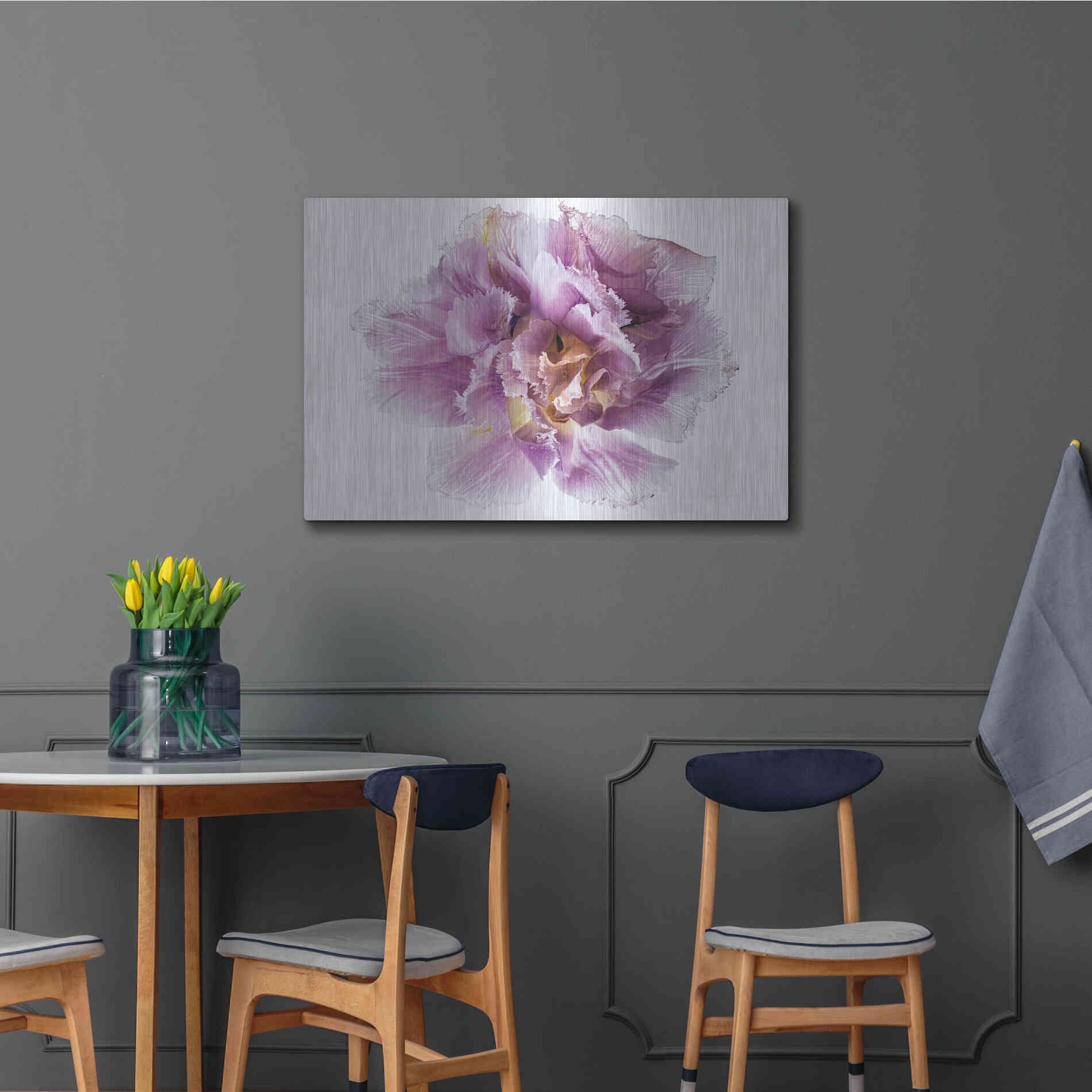 Luxe Metal Art 'Purple Double Open' by Elise Catterall, Metal Wall Art,36x24