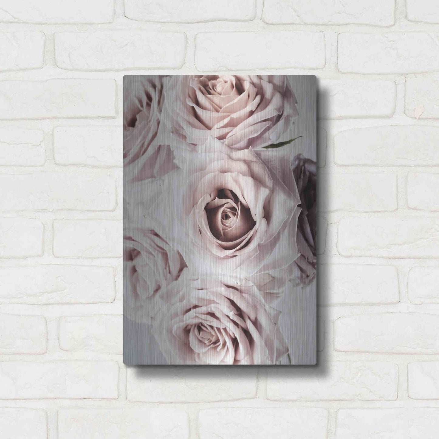 Luxe Metal Art 'Dusty Rose Cluster' by Elise Catterall, Metal Wall Art,12x16