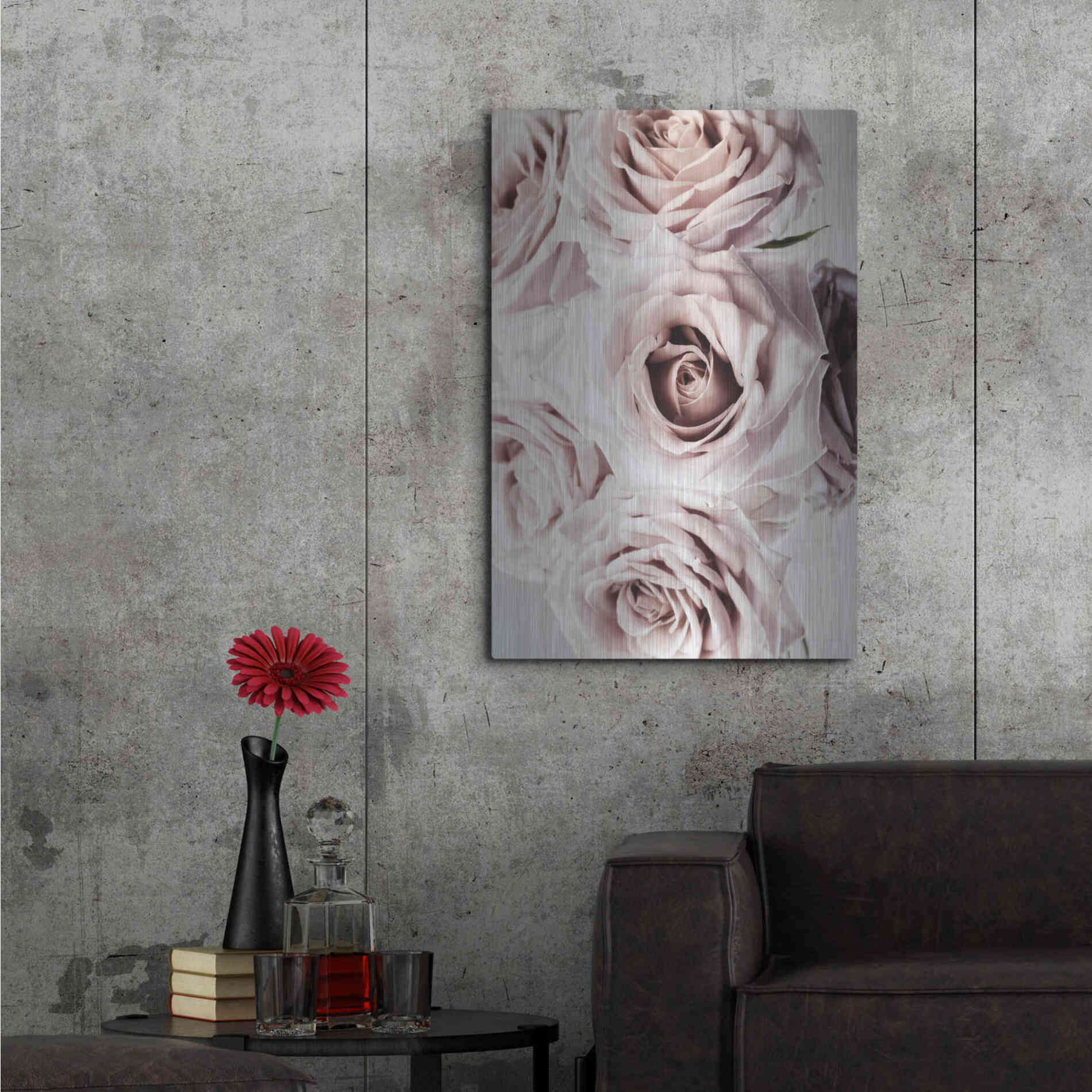 Luxe Metal Art 'Dusty Rose Cluster' by Elise Catterall, Metal Wall Art,24x36