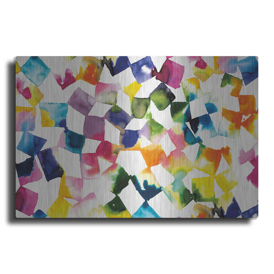 Luxe Metal Art 'Colorful Cubes' by Wild Apple Portfolio, Metal Wall Art