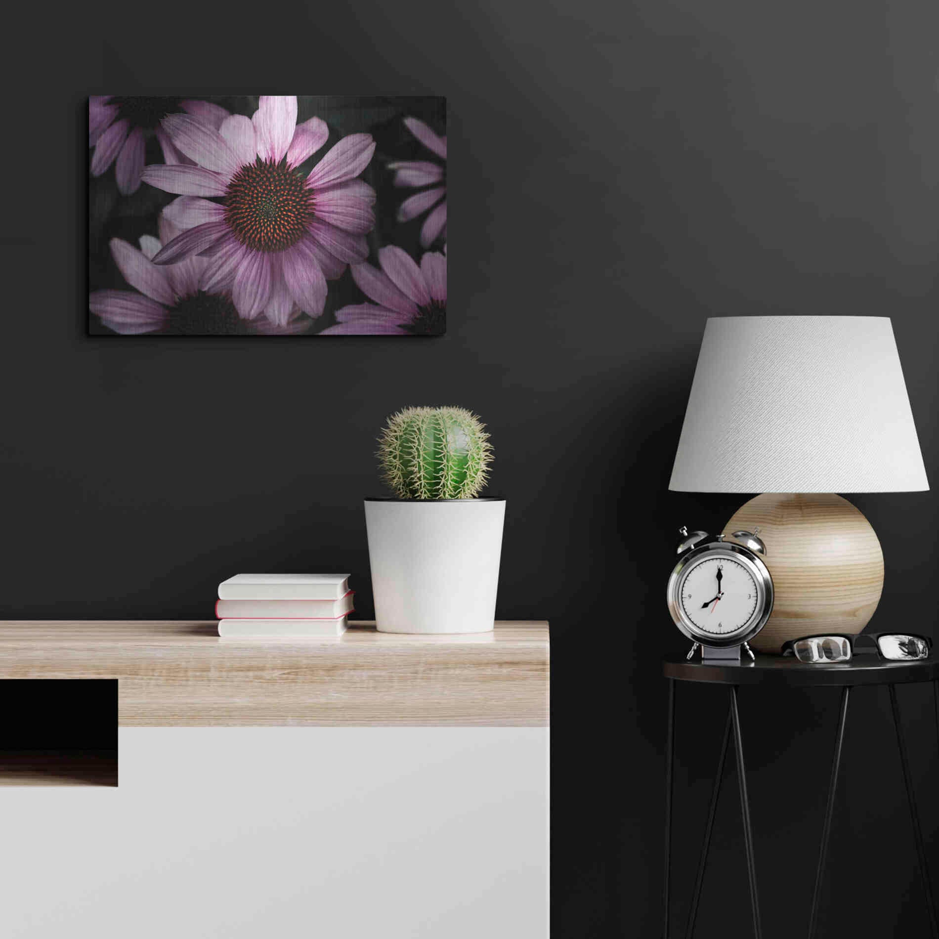Luxe Metal Art 'Echinacea' by Elise Catterall, Metal Wall Art,24x16