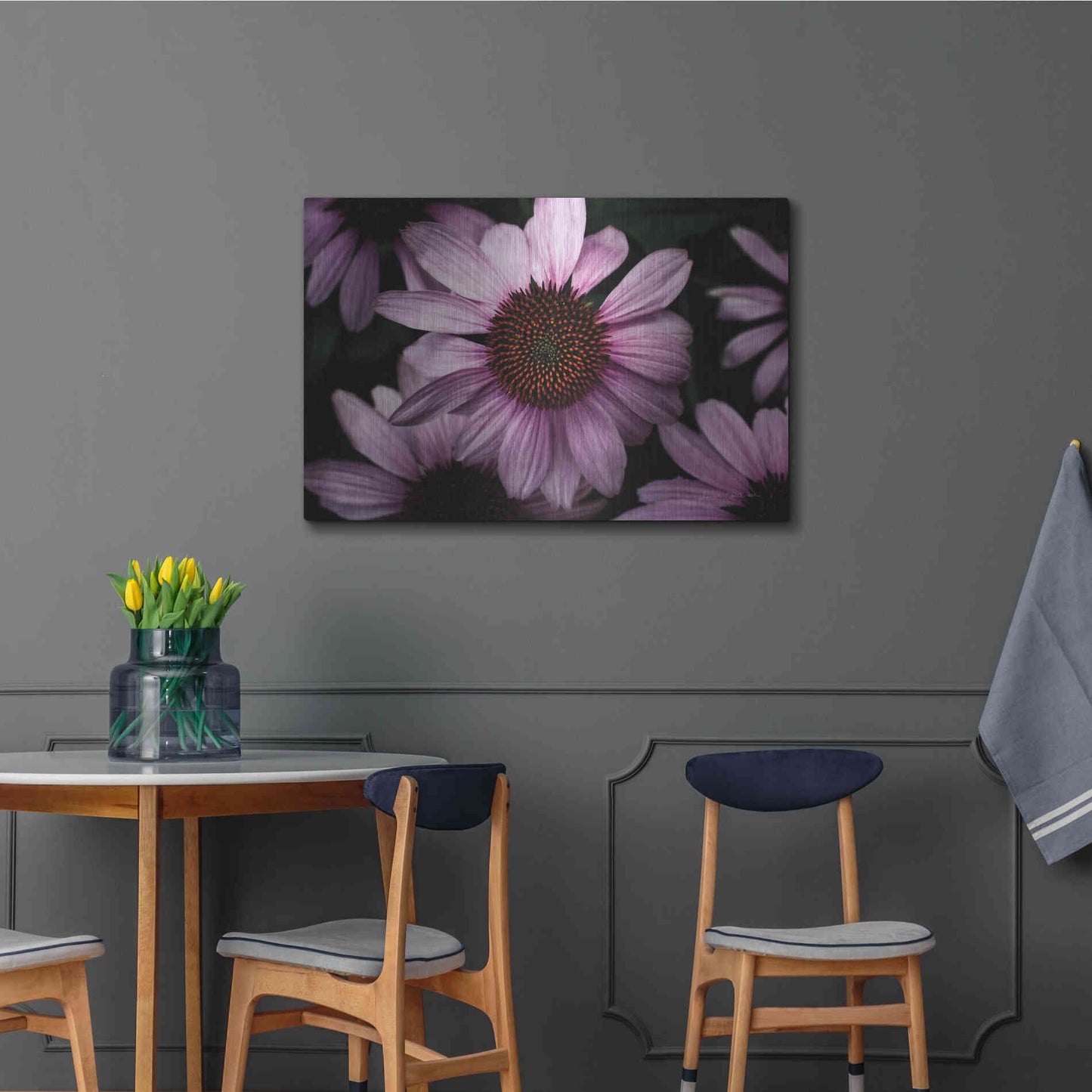 Luxe Metal Art 'Echinacea' by Elise Catterall, Metal Wall Art,36x24
