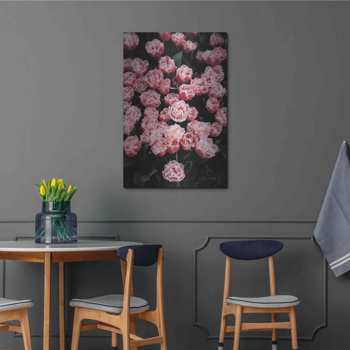 Luxe Metal Art 'Fringed Tulips' by Elise Catterall, Metal Wall Art,24x36