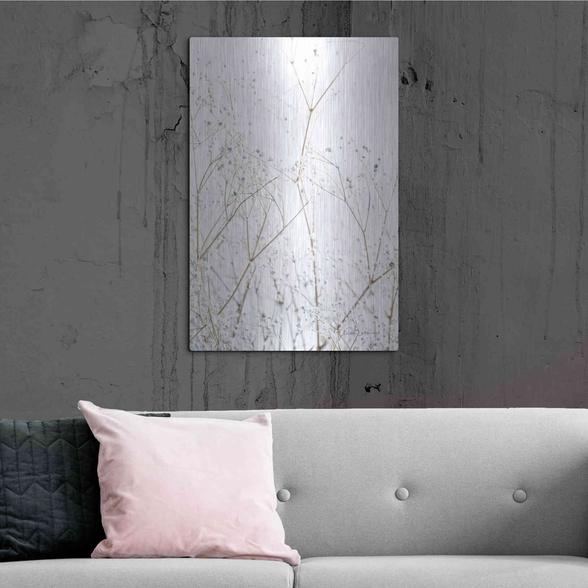 Luxe Metal Art 'Gypsophila' by Elise Catterall, Metal Wall Art,24x36