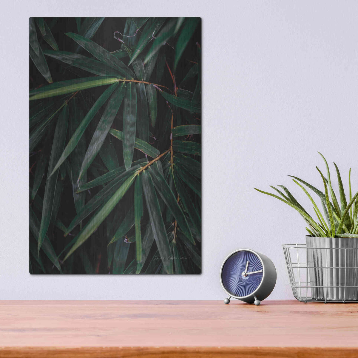 Luxe Metal Art 'Palm Detail' by Elise Catterall, Metal Wall Art,12x16