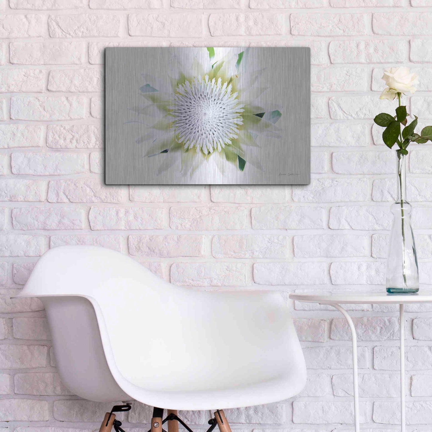Luxe Metal Art 'Protea Center I' by Elise Catterall, Metal Wall Art,24x16