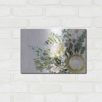 Luxe Metal Art 'Protea Bouquet I' by Elise Catterall, Metal Wall Art,16x12