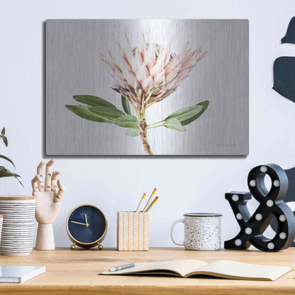 Luxe Metal Art 'Pastel Protea II' by Elise Catterall, Metal Wall Art,16x12