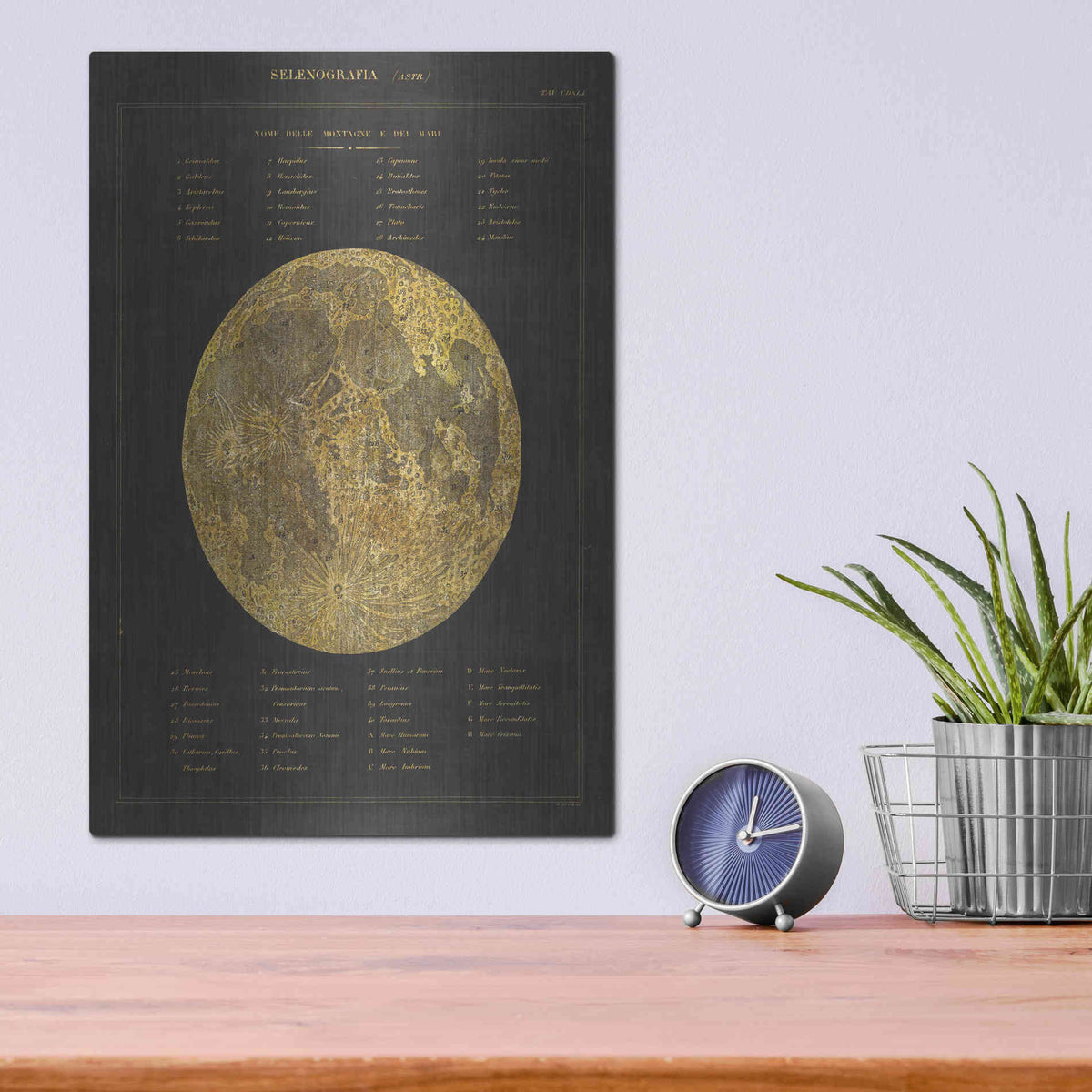 Luxe Metal Art 'Astronomical Chart I' by Wild Apple Portfolio, Metal Wall Art,12x16