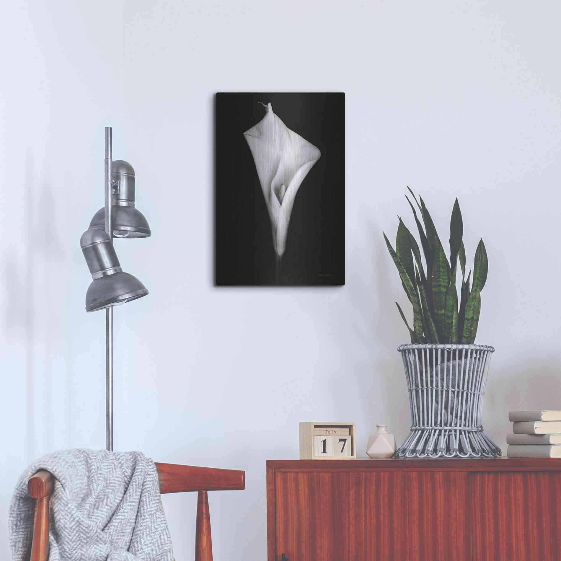 Luxe Metal Art 'Elegant Calla I' by Elise Catterall, Metal Wall Art,16x24