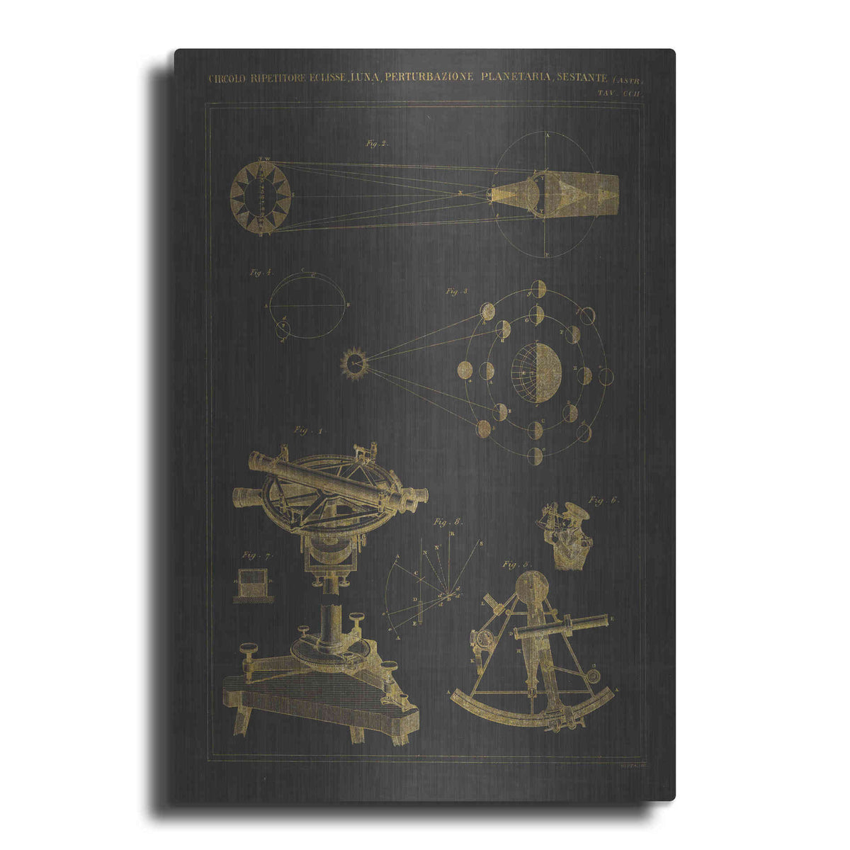 Luxe Metal Art 'Astronomical Chart II' by Wild Apple Portfolio, Metal Wall Art