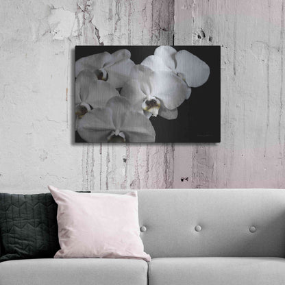 Luxe Metal Art 'White Orchid II' by Elise Catterall, Metal Wall Art,36x24