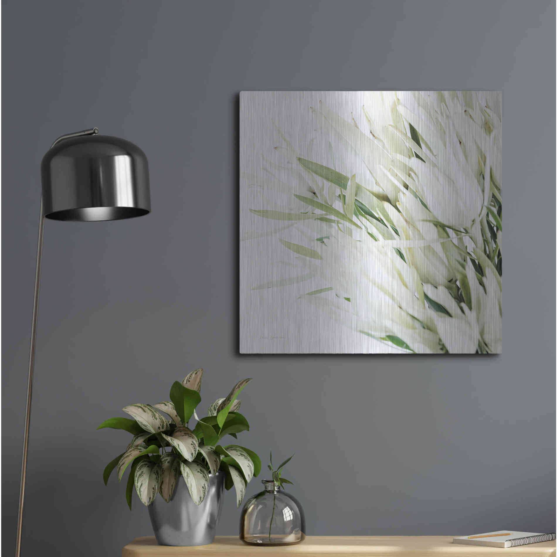 Luxe Metal Art 'Leucadendron Oasis Crop' by Elise Catterall, Metal Wall Art,24x24