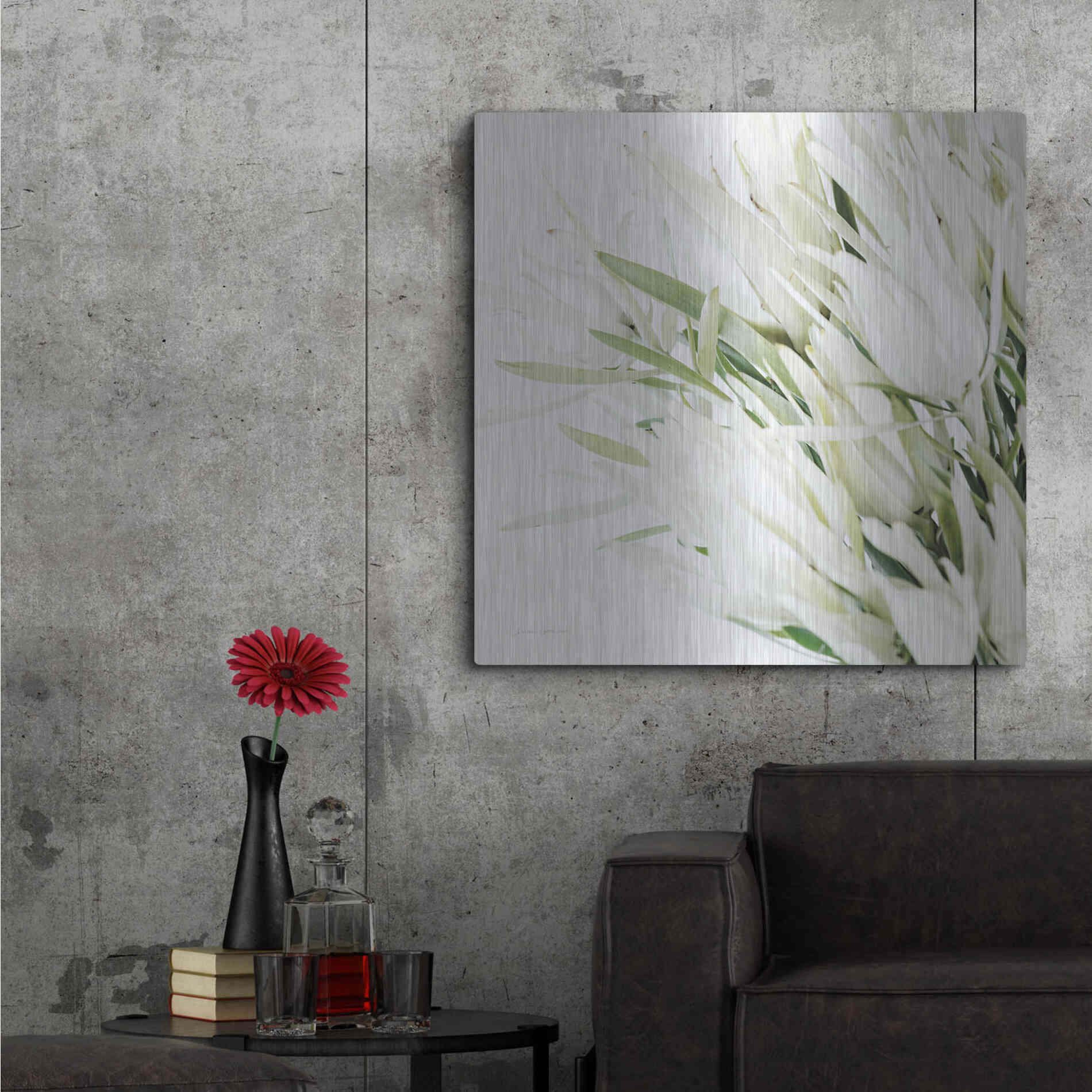Luxe Metal Art 'Leucadendron Oasis Crop' by Elise Catterall, Metal Wall Art,36x36
