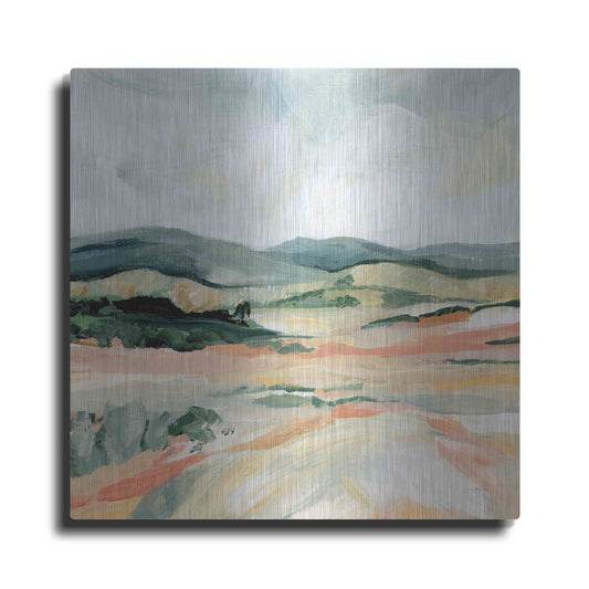 Luxe Metal Art 'Vermillion Landscape I' by Katrina Pete, Metal Wall Art