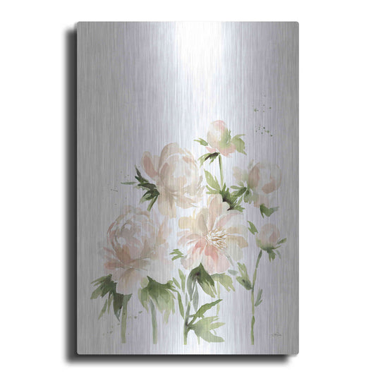 Luxe Metal Art 'Peonies I' by Katrina Pete, Metal Wall Art