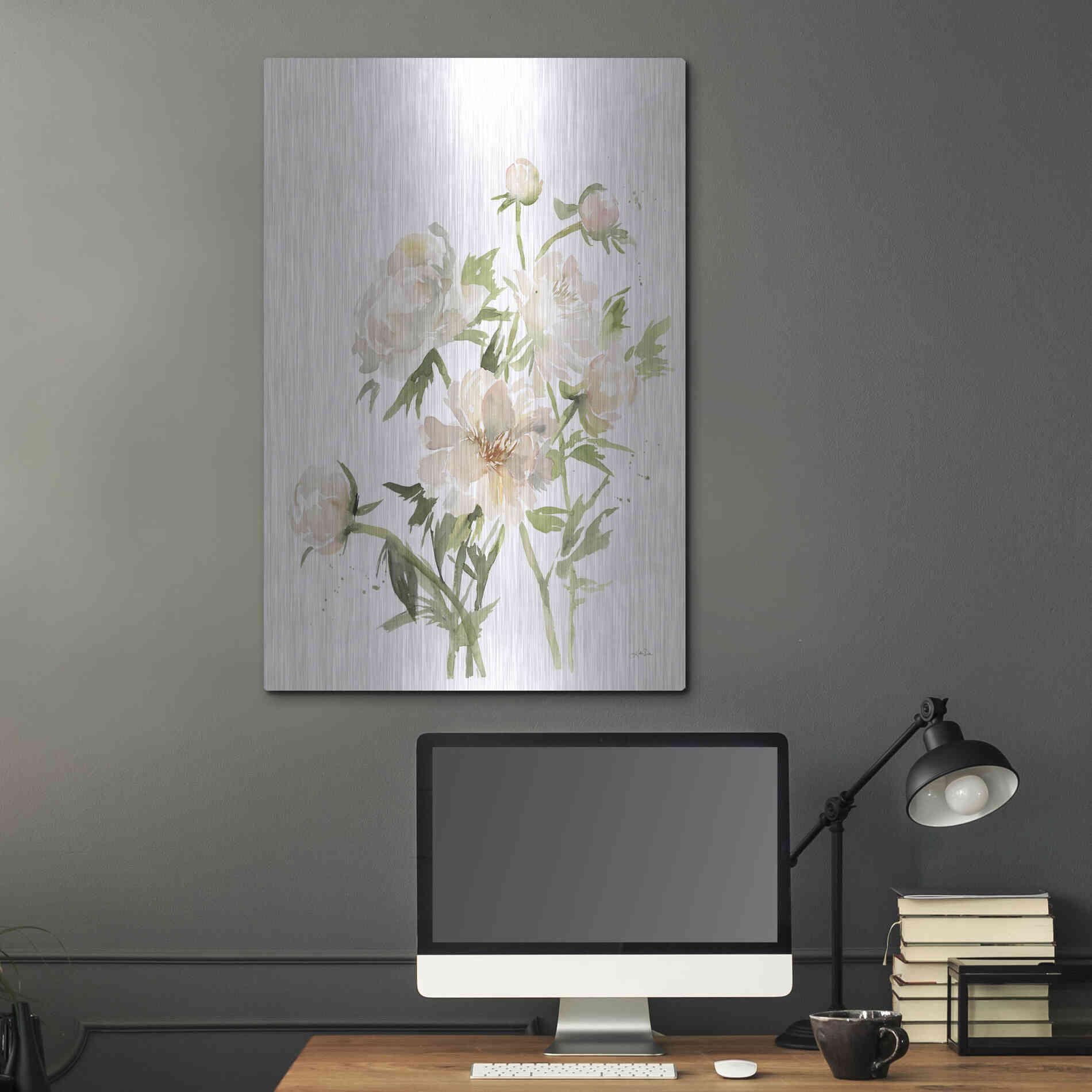 Luxe Metal Art 'Peonies II' by Katrina Pete, Metal Wall Art,24x36