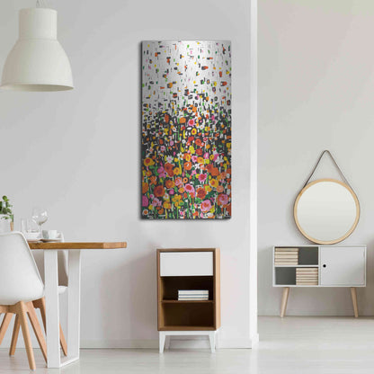 Luxe Metal Art 'Flower Shower' by Wild Apple Portfolio, Metal Wall Art,24x48