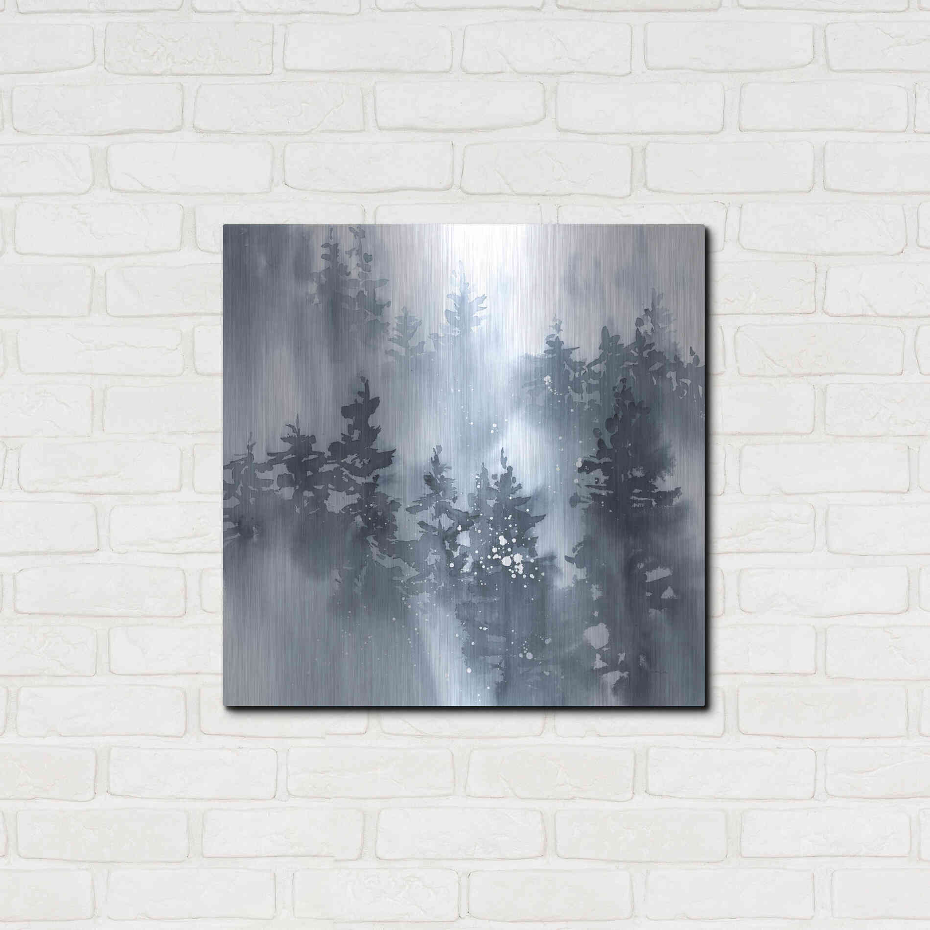 Luxe Metal Art 'Misty Forest I' by Katrina Pete, Metal Wall Art,24x24