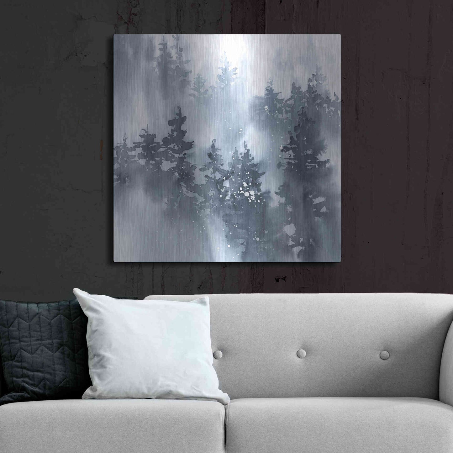 Luxe Metal Art 'Misty Forest I' by Katrina Pete, Metal Wall Art,36x36