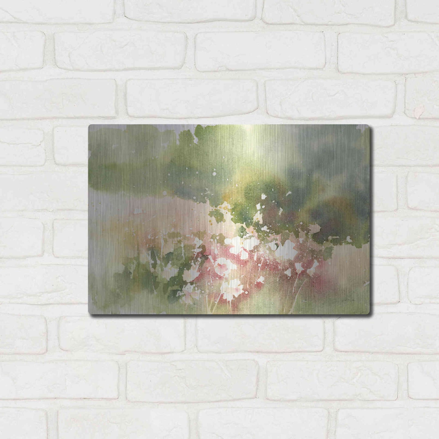 Luxe Metal Art 'Floral Field' by Katrina Pete, Metal Wall Art,16x12