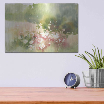 Luxe Metal Art 'Floral Field' by Katrina Pete, Metal Wall Art,16x12