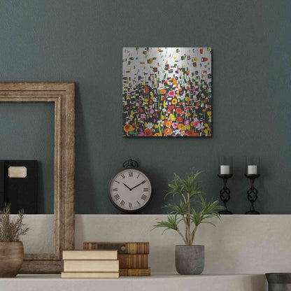 Luxe Metal Art 'Flower Shower Crop' by Wild Apple Portfolio, Metal Wall Art,12x12