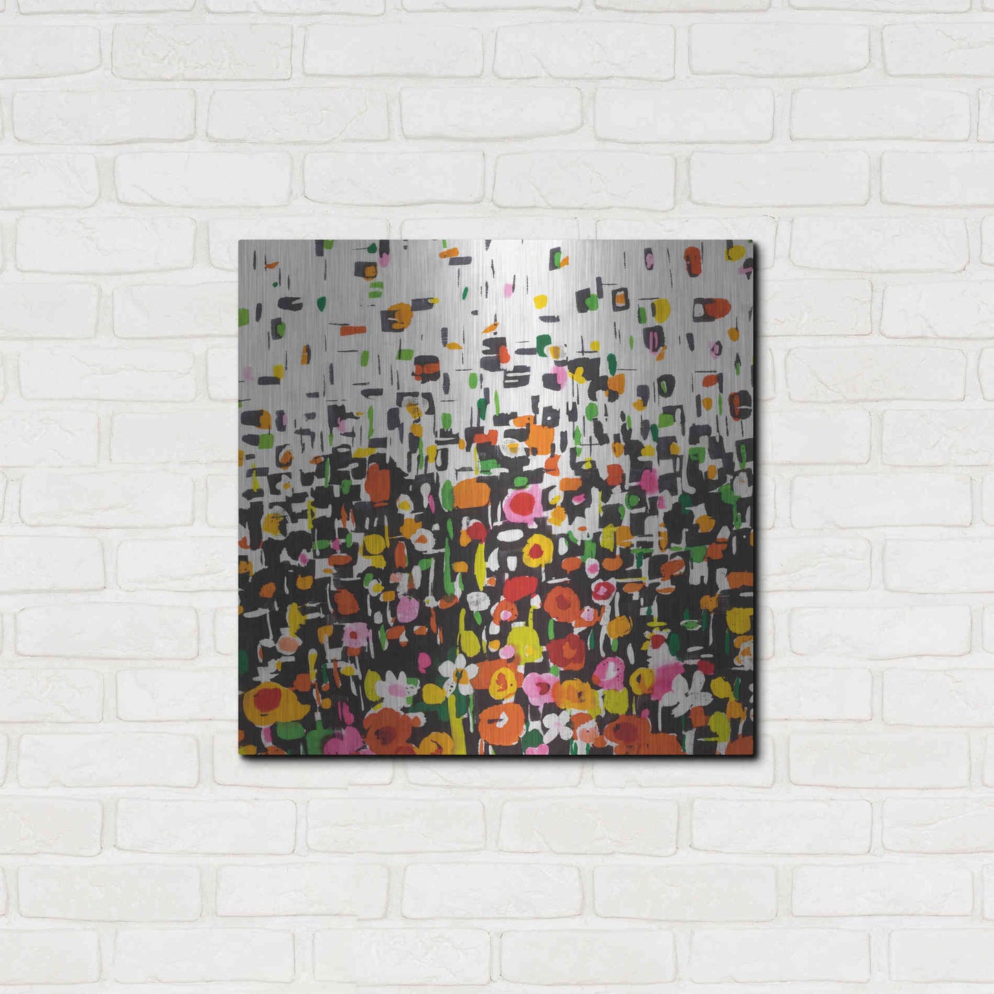 Luxe Metal Art 'Flower Shower Crop' by Wild Apple Portfolio, Metal Wall Art,24x24