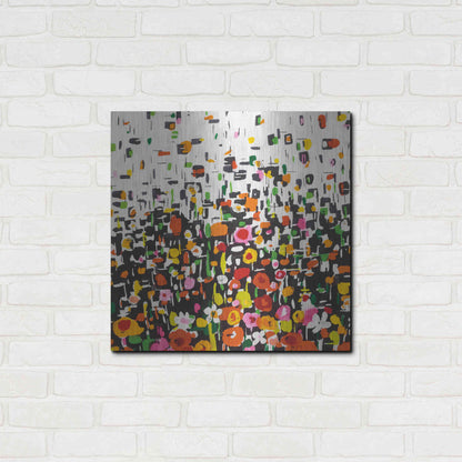 Luxe Metal Art 'Flower Shower Crop' by Wild Apple Portfolio, Metal Wall Art,24x24