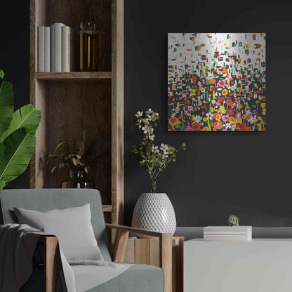 Luxe Metal Art 'Flower Shower Crop' by Wild Apple Portfolio, Metal Wall Art,24x24
