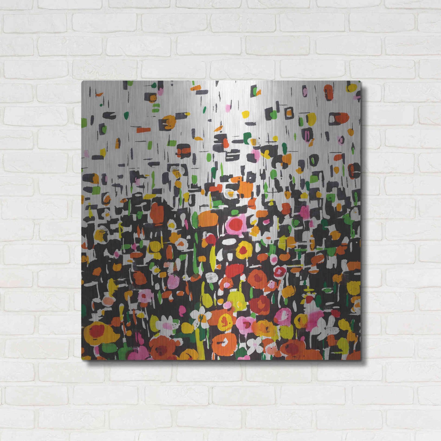 Luxe Metal Art 'Flower Shower Crop' by Wild Apple Portfolio, Metal Wall Art,36x36