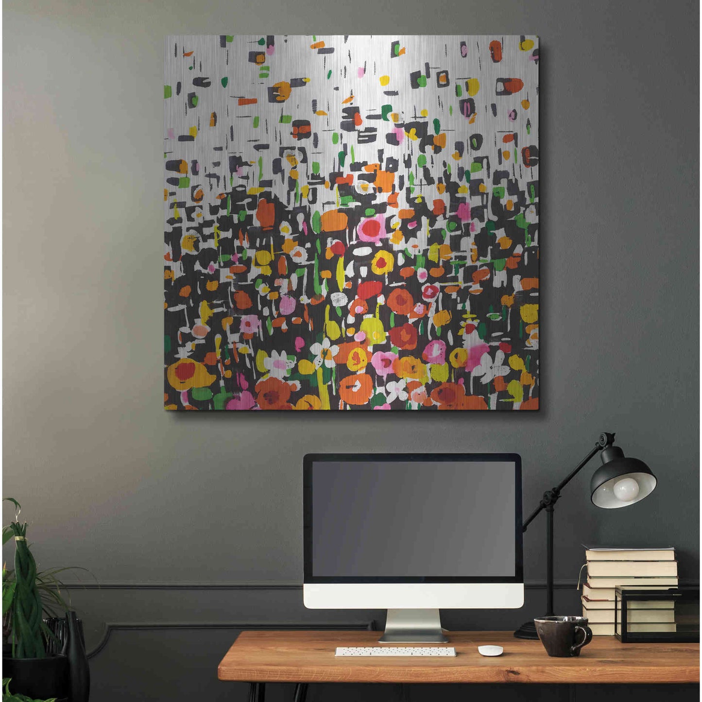Luxe Metal Art 'Flower Shower Crop' by Wild Apple Portfolio, Metal Wall Art,36x36